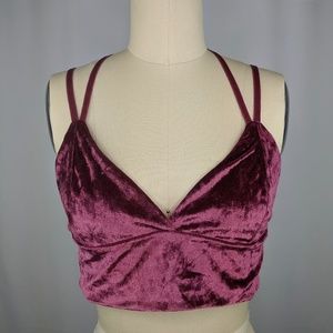 Project 28 NYC Womens Bra Crop Top sz M Velvet